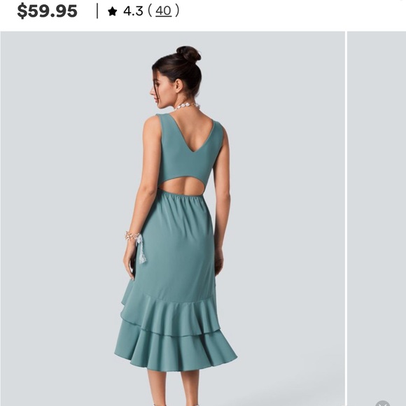 HALARA Teal High Low Dress - Picture 2 of 4